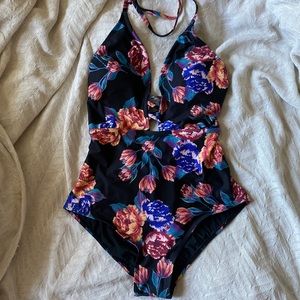 ModCloth floral one-piece swimsuit. XS